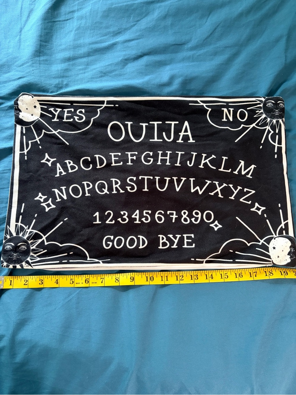 Ouija Spirit Board Celestial Pillow Cover Black White Witchy Goth Decorating